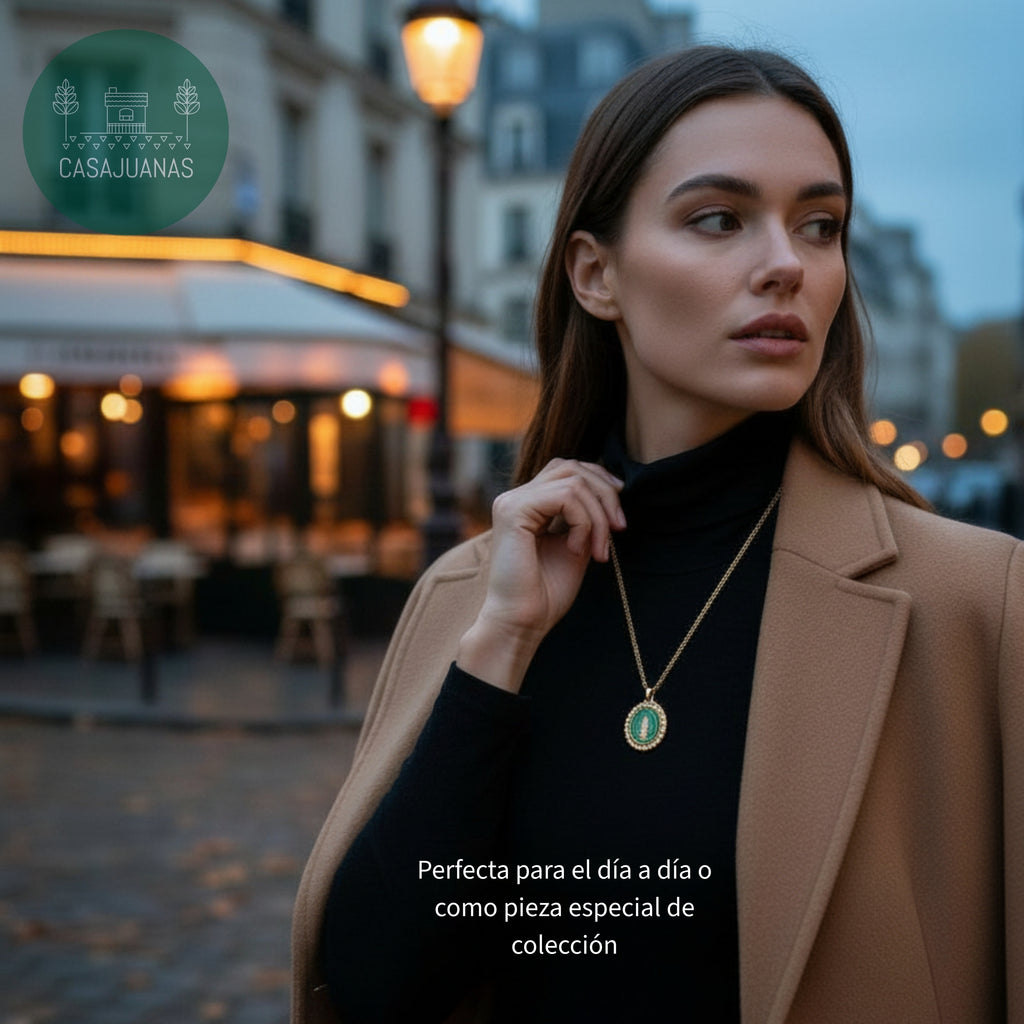 Medalla San Benito Lacado con Perlas